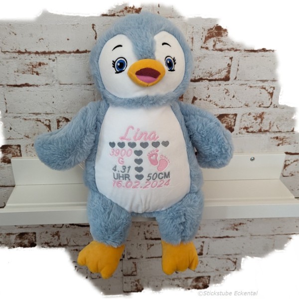 Stofftier Pinguin mit Namen